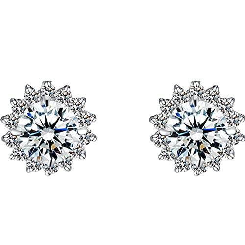 Flower 2Ct Lab Diamond Stud Earring Verlobungsohrringe für Frauen Party Schmuck, LYLSSSDH von LYLSSSDH