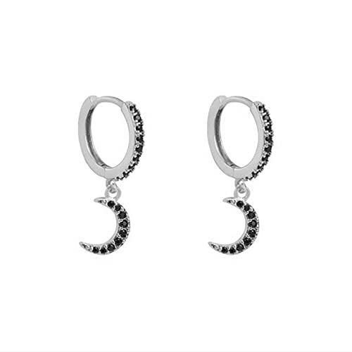 Kleine Schwarze Zirkon Hoop Ohrringe für Frauen Round Circle Piercing Ohrring Schmuck, LYLSSSDH, E13 ist von LYLSSSDH