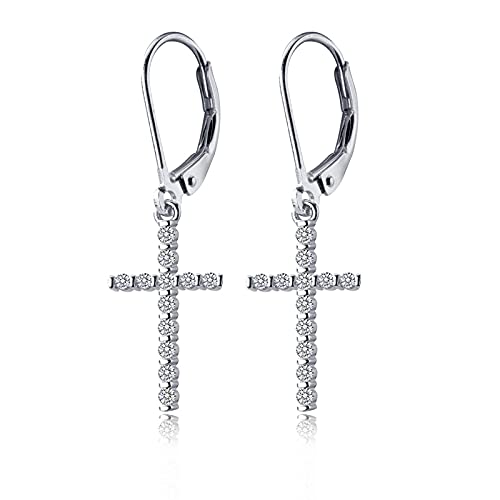 Ohrringe Weibliche Zirkon Kreuz Ohrringe Temperament Persönlichkeit Ohrschmuck für Frauen, LYLSSSDH von LYLSSSDH