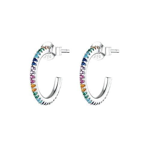 Rainbow Color Half Hoop Ohrringe für Frauen Real Wedding Enmanagement Statement Jewelry, LYLSSSDH von LYLSSSDH