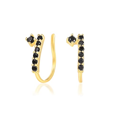 Schwarze Zirkon Clip Ohrringe für Frauen Exquisite Charming Ear Manschette Ohrring Schmuck Pendientes, LYLSSSDH, E7 ist von LYLSSSDH