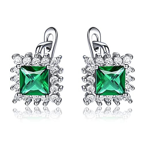 Simulierte Blue Sapphire Clip Ohrringe für Frauen Solid Jewelry Hochzeit September Birthstone Ohrringe, LYLSSSDH von LYLSSSDH