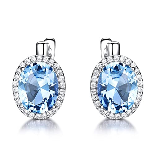 Smaragd Edelstein Clip Ohrringe für Frauen Echte Ohrringe Hochzeitstag Schmuck, LYLSSSDH, Der Topas von LYLSSSDH