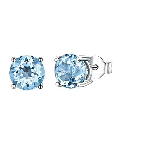 Smaragd Edelstein Ohrstecker für Frauen Verlobung Hochzeit Valentinstag Schmuck 8Mm, LYLSSSDH von LYLSSSDH