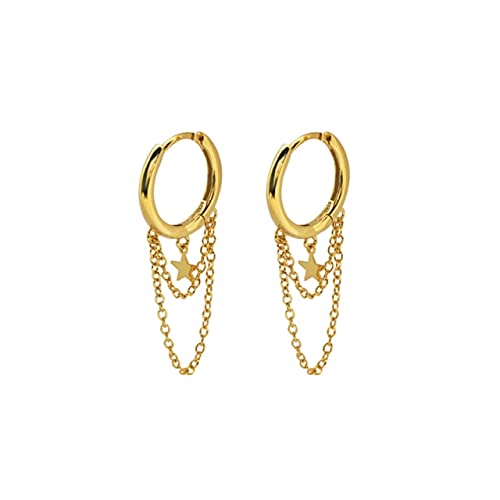 Tassel Chain Hoop Ohrringe für Frauen Piercing Earings Ear Buckle Jewelry Pendientes, LYLSSSDH, E1 von LYLSSSDH