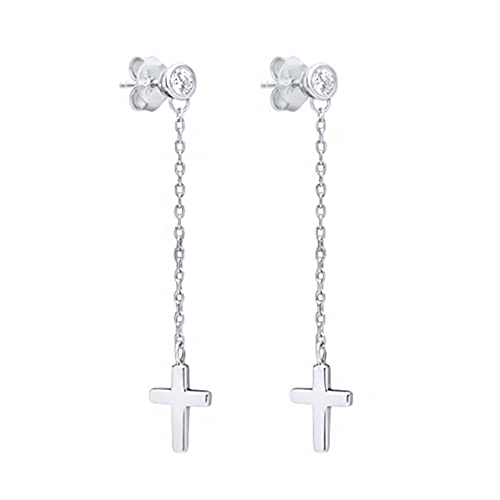Zircon Cross Stud Ohrringe für Frauen Piercing Kette Ohrring Ear Buckle Jewelry Pendientes, LYLSSSDH, E2 ist von LYLSSSDH