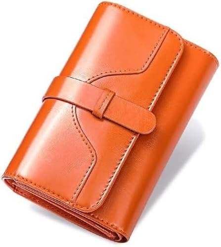 LYLXSF Brieftasche WOM Vintage Leder Crop Wallet Tri-Fold Coin-Geldbörse (Farbe: Schwarz, Größe: a) von LYLXSF