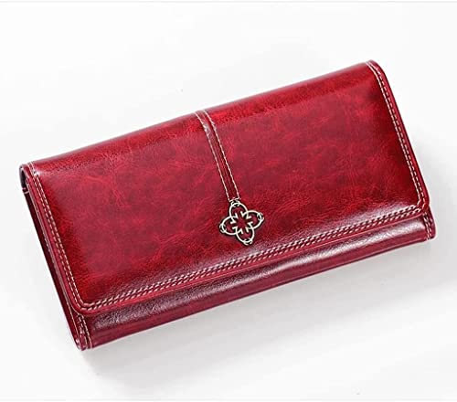 LYLXSF Damenbrieftasche Geldbeutel Dame Lange Leder-Clutch-Bag-Geldbörse Kartenhalter (Farbe: A, Größe: 19 * 9,5 * 3 cm) von LYLXSF