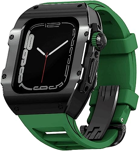 LYLXSF Edelstahl RM Watch Hülle Fluor Gummi -Gurt für 49 mm Titanlünetten Schockproofes Training Band für Frauen Männer, für iWatch 8 49mm von LYLXSF