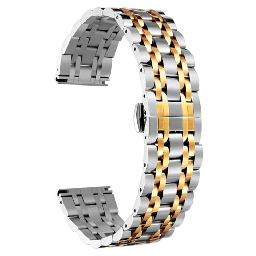LYLXSF Edelstahl -Uhr -Uhr -Band High -End -Ersatz -Uhrenband für Frauen Männer 14mm, 16 mm, 18 mm, 21 mm, 22 mm, 20 mm, 12 mm, 19mm von LYLXSF