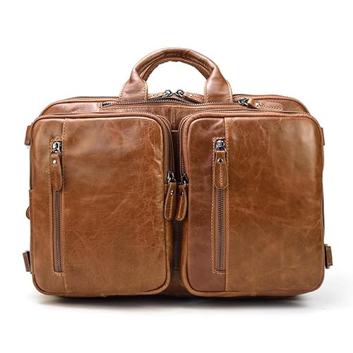 LYLXSF Herren Aktentasche Mehrzweck Business Tote Top Layer Cowide Herren-Pendler-Computer-Umhängetasche (Rosso) von LYLXSF