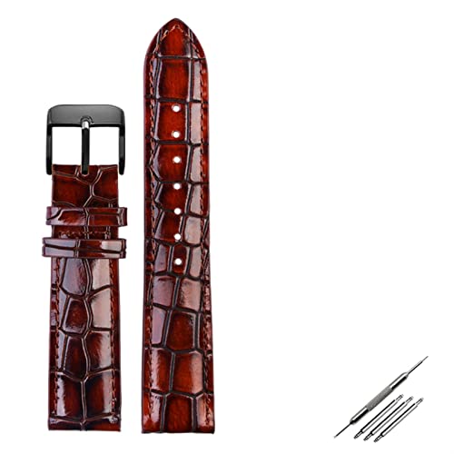 LYLXSF Krokodiltextur Kalbsleder Leder Uhrengurt18mm 20mm 22mm Uhrband für Männer Frauen ansehen Band solide Schnalle von LYLXSF