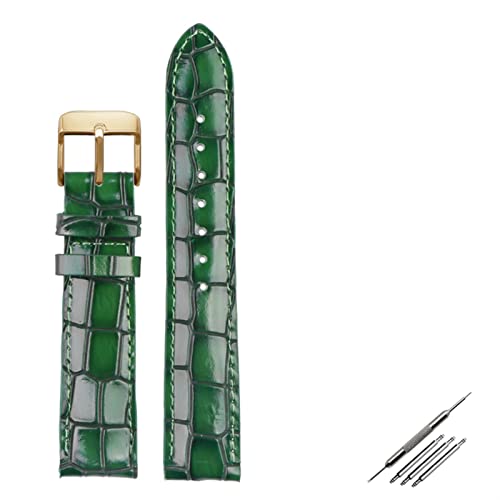 LYLXSF Krokodiltextur Kalbsleder Leder Uhrengurt18mm 20mm 22mm Uhrband für Männer Frauen ansehen Band solide Schnalle von LYLXSF