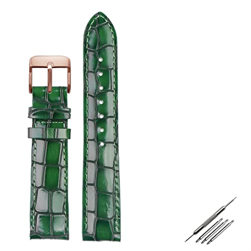 LYLXSF Krokodiltextur Kalbsleder Leder Uhrengurt18mm 20mm 22mm Uhrband für Männer Frauen ansehen Band solide Schnalle von LYLXSF