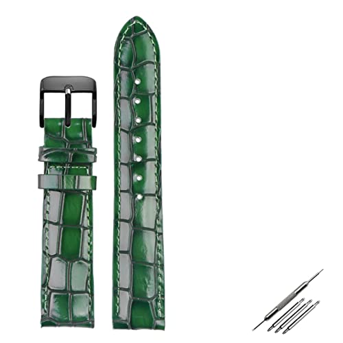 LYLXSF Krokodiltextur Kalbsleder Leder Uhrengurt18mm 20mm 22mm Uhrband für Männer Frauen ansehen Band solide Schnalle von LYLXSF