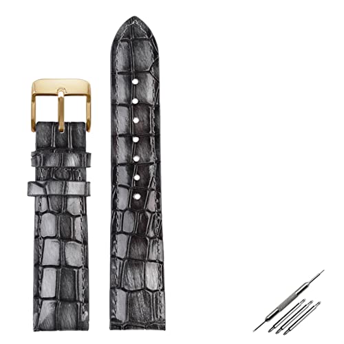 LYLXSF Krokodiltextur Kalbsleder Leder Uhrengurt18mm 20mm 22mm Uhrband für Männer Frauen ansehen Band solide Schnalle von LYLXSF