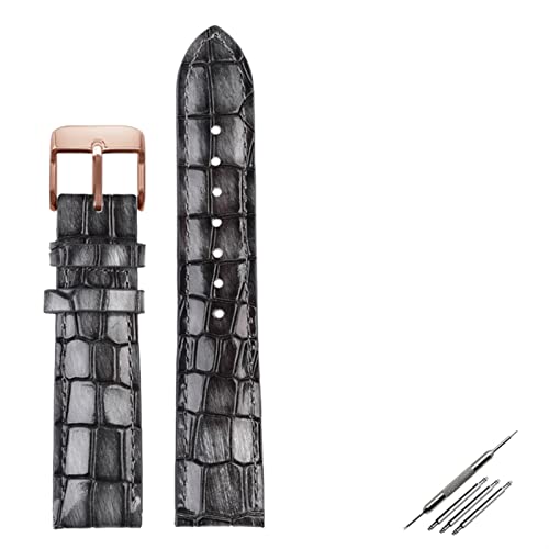 LYLXSF Krokodiltextur Kalbsleder Leder Uhrengurt18mm 20mm 22mm Uhrband für Männer Frauen ansehen Band solide Schnalle von LYLXSF