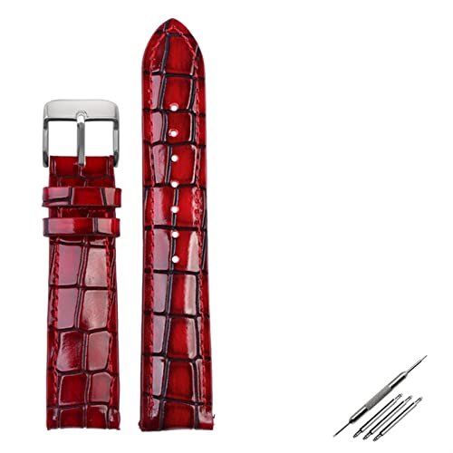 LYLXSF Krokodiltextur Kalbsleder Leder Uhrengurt18mm 20mm 22mm Uhrband für Männer Frauen ansehen Band solide Schnalle von LYLXSF
