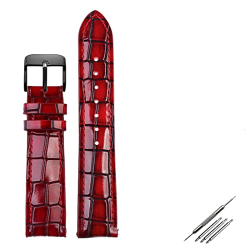 LYLXSF Krokodiltextur Kalbsleder Leder Uhrengurt18mm 20mm 22mm Uhrband für Männer Frauen ansehen Band solide Schnalle von LYLXSF