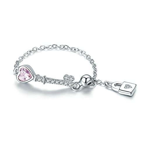 Trjgtas Sterling Ringe lieben Herz -Lock -Schlüsselkettenringe für Frauen Hochzeit Engagement Schmuck Trjgtas Sterling Ringe lieben Herz -Lock -Schlüsselkettenringe für Frauen Hochzeit Engagement Schmuck von LYLXSF
