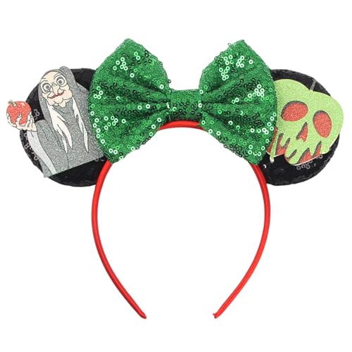 LYLYNB Halloween-Schleifen-Stirnband, schwarze Maus-Ohren, Haar-Accessoires, Totenkopf-Hexen-Design, Halloween-Thema, Stirnbänder, glänzende grüne Schleifen, Stirnband, Cartoon-Maus-Ohr-Haarschmuck LYLYNB Halloween-Schleifen-Stirnband, schwarze Maus-Ohren, Haar-Accessoires, Totenkopf-Hexen-Design, Halloween-Thema, Stirnbänder, glänzende grüne Schleifen, Stirnband, Cartoon-Maus-Ohr-Haarschmuck von LYLYNB