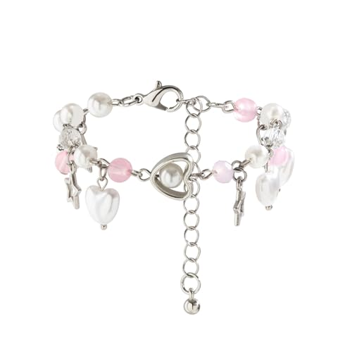 LYNEST Accessoires für Damen Süße und frische Liebe Stern Quaste Armband einfache Imitation Perle Kristall Armband Armband Jubiläum Muttertag Weihnachten Halloween Geburtstagsgeschenk von LYNEST