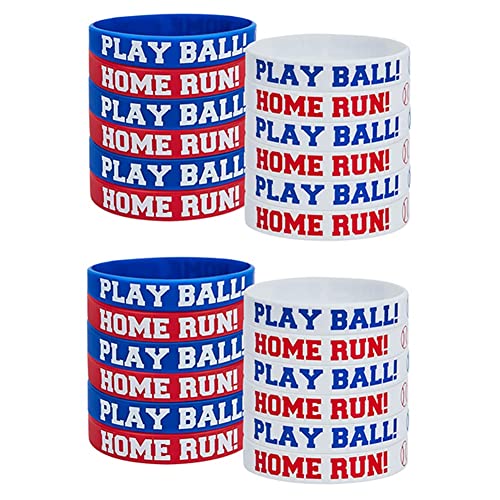 LYNNRICK 24-Teiliges Baseball-Armband „PLAY BALL HOME RUN“-Armband für Baseball-Mottoparty von LYNNRICK