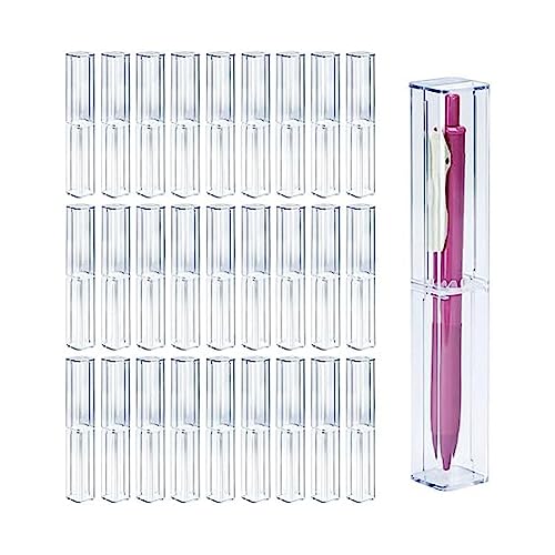 LYNNRICK 25-Teiliges Transparentes Acryl-Federmäppchen, Bleistift-Verpackungsbox-Set, Leerer Aufbewahrungsbehälter für Stifte Aus Kunststoff von LYNNRICK