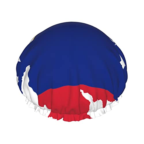 Venezuela-Flagge bedruckte Duschhaube, doppelt, wasserdicht, wiederverwendbar, Badekappe, Duschhut, Badekappen für Damen und Herren, Spa, Salon von LYNSAY