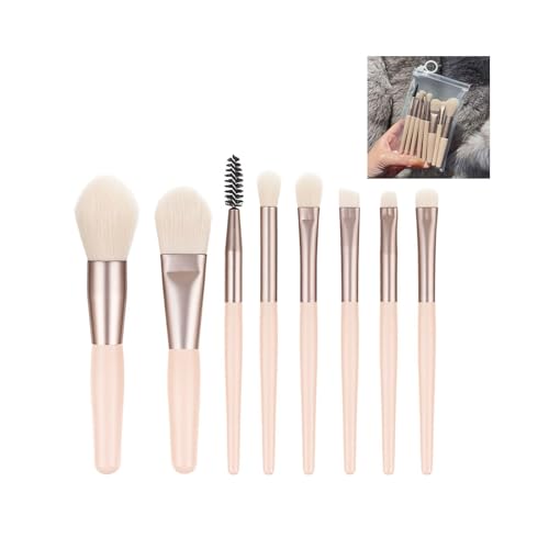 Make-up-Pinsel, Lidschatten-Pinsel, 8-teiliges Make-up-Pinsel-Set, Grundierung, Rouge, Concealer, Puder-Pinsel-Set mit Tasche für Mädchen Anfänger Kit von LYNTYAOU