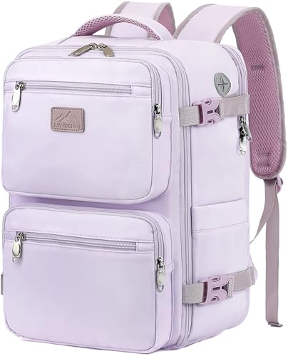LYNXCHER Rucksack Easyjet Handgepäck 45x36x20 Klein Handgepäck Flugzeug Schwarz Reiserucksack 30L Backpack mit 15.6 Zoll Laptop Rucksack Eurowings für Herren Damen (Hellviolett,M) von LYNXCHER