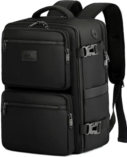 LYNXCHER Rucksack Easyjet Handgepäck 45x36x20 Klein Handgepäck Flugzeug Schwarz Reiserucksack 30L Backpack mit 15.6 Zoll Laptop Rucksack Eurowings für Herren Damen (Schwarz,M) von LYNXCHER