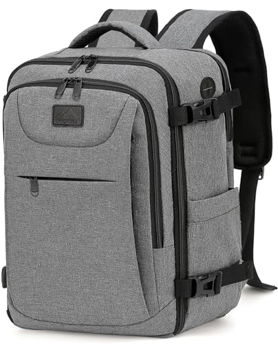 LYNXCHER Handgepäck Rucksack 40x20x25 Klein für Ryanair,Travel Rucksack Bag Reiserucksack für Flugzeug Mit 14 Zoll Laptop, Eurowings für Damen Herren Hellgrau von LYNXCHER