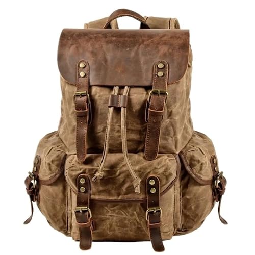 Canvas-Rucksack Herren Vintage Trekking-Rucksack Klassischer Rucksack aus gewachstem Canvas Kleiner Rucksack for Männer Stilvoller Canvas-Rucksack Robuster Rucksack for die Schule Outdoor-Canvas-Rucks Canvas-Rucksack Herren Vintage Trekking-Rucksack Klassischer Rucksack aus gewachstem Canvas Kleiner Rucksack for Männer Stilvoller Canvas-Rucksack Robuster Rucksack for die Schule Outdoor-Canvas-Rucks von LYP-DEINEOMGS