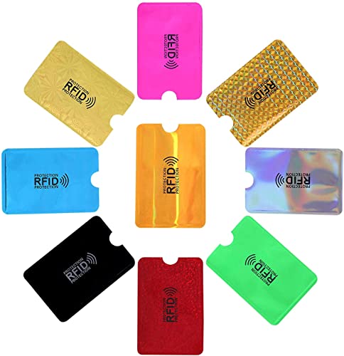 LYPER RFID Abschirmung Hülle für Kreditkarten, 9 Stück Kreditkartenhüllen holografische RFID-Sperrhüllen, Kartenhalter, Sperrbank, Anti-Diebstahl, Brieftasche, Schutzhülle, Kreditkarten, Sicherheit von LYPER