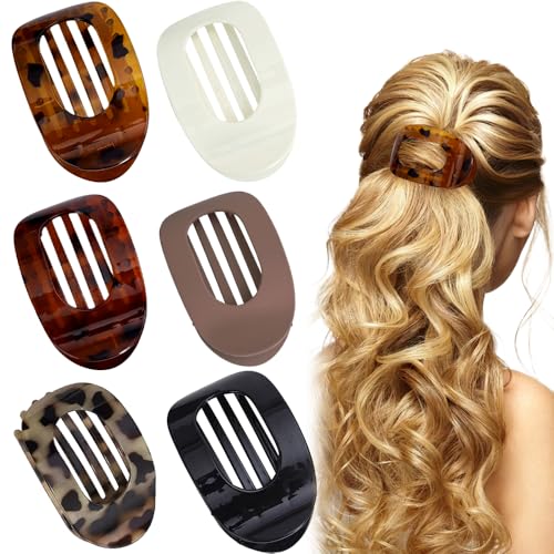 LYPPUL 6 Stück Flache Haarklammern für Damen, Haarspange Flach, Flat Claw Clip, Rutschfeste Haarklammer, Starker Halt, Seitliche Haarklammern für dickes und dünnes Haar für Alltag Sport Fahren LYPPUL 6 Stück Flache Haarklammern für Damen, Haarspange Flach, Flat Claw Clip, Rutschfeste Haarklammer, Starker Halt, Seitliche Haarklammern für dickes und dünnes Haar für Alltag Sport Fahren von LYPPUL