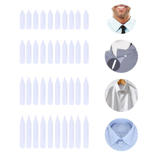 LYQNIHOB 40er Set Kragenstäbchen für Herrenhemden in 4 Größen - Hemdkragen Stäbchen, Kragenverstärker aus Stäbchen für einen perfekten Sitz des Hemdkragens, Ideal als Geschenk für Vater oder Ehemann von LYQNIHOB
