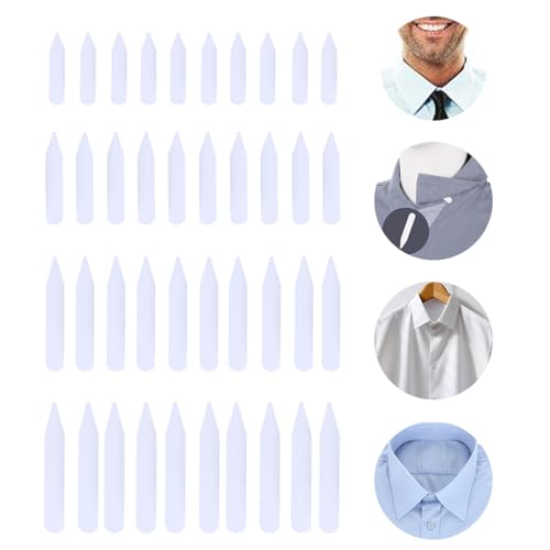 LYQNIHOB 40er Set Kragenstäbchen für Herrenhemden in 4 Größen - Kragenverstärker aus Stäbchen, Hemdhalter Herren Kragenverstärker, für einen perfekten Sitz des Hemdkragens Vater oder Ehemann von LYQNIHOB