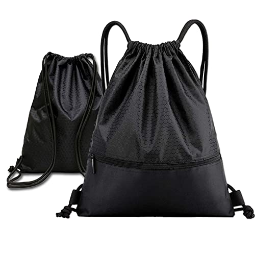 LYQQY Verstellbar Tunnelzug Rucksack, Turnbeutel mit Reißverschluß Wasserdicht, Rucksack mit Kordelzug Große kapazität Kordelzug Turnbeutel für Yoga, Radfahren, Klettern, Laufen, Spielen,Schwarz LYQQY Verstellbar Tunnelzug Rucksack, Turnbeutel mit Reißverschluß Wasserdicht, Rucksack mit Kordelzug Große kapazität Kordelzug Turnbeutel für Yoga, Radfahren, Klettern, Laufen, Spielen,Schwarz von LYQQY