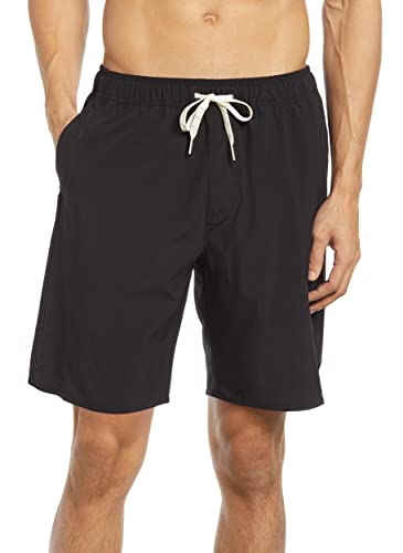 LYRIKER Badehose Herren Lang Badeshorts Männer Sporthose kurz, Schwarz M von LYRIKER