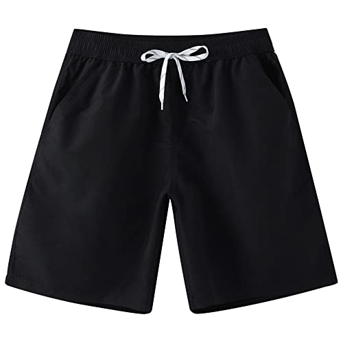 LYRIKER Badehose Herren Badeshorts Schwimmhose Kurze Sporthose Sommer Shorts Schwarz Ohne Futter M von LYRIKER