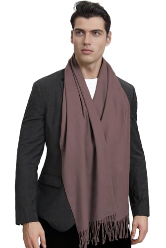 LYRIKER Schal Herren Winter Groß Halstuch Männer Schals aus Baumwolle Dunkel Kaffee von LYRIKER