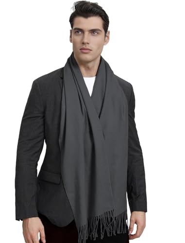 LYRIKER Schal Herren Winter Halstuch Männer Dunkelgrau von LYRIKER