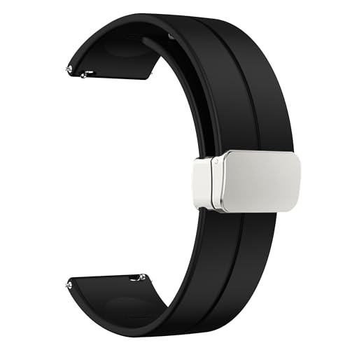LYSMVIVI Magnetisches Uhrenarmband, 22 mm, 20 mm, 19 mm, 18 mm, 16 mm, mit Schnellverschluss, weiches Silikon, Sportuhrenband für Herren und Damen, magnetisches Silikon-Ersatzband LYSMVIVI Magnetisches Uhrenarmband, 22 mm, 20 mm, 19 mm, 18 mm, 16 mm, mit Schnellverschluss, weiches Silikon, Sportuhrenband für Herren und Damen, magnetisches Silikon-Ersatzband von LYSMVIVI