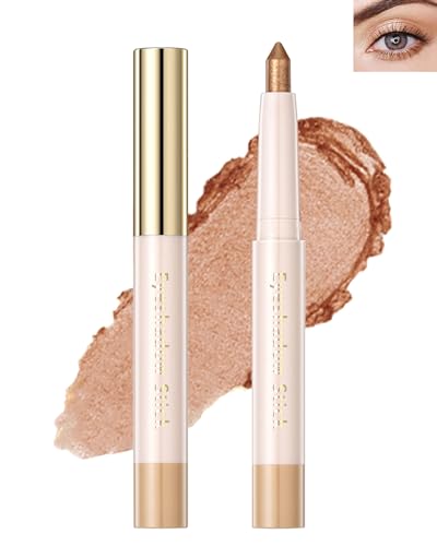 Cream Schimmer Lidschatten Stift, Hochpigmentierter Lidschattenstift, Mineral Waterproof Eye Shadow,Perlglanz-Seidenraupen-Lidschatten Stick,Wasserfester,Lang anhaltender Eye Highlighter Pen-02# von LYSdefeu