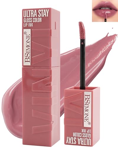 Flüssiger Lippenstift Glänzend, Non-Transfer Liquid Lipstick Langanhaltender Wasserfester Nicht Klebender, SuperStay Glossy Natürlich Finish Vinyl Ink Lippen Make Up mit 16 Stunden Halt für Frauen-03 von LYSdefeu