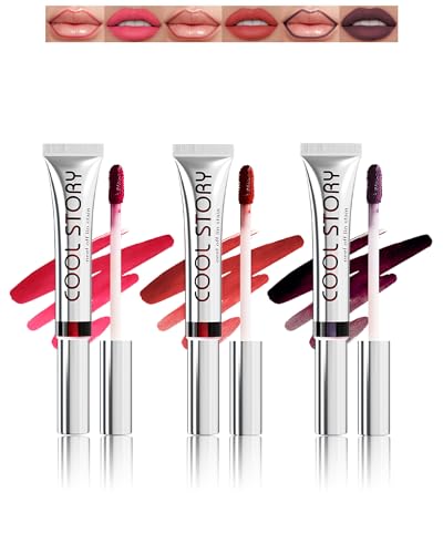 Lip Tint Stain Peel Off Set-3 Farben Matte Nude Lipgloss, Langlebiger Wasserdichter Magic Tattoo Abziehbarer Liquid Lippenstift, Antihaft Lippen Peel Off Lipliner für Frauen lip Make Up-110+115+140 von LYSdefeu