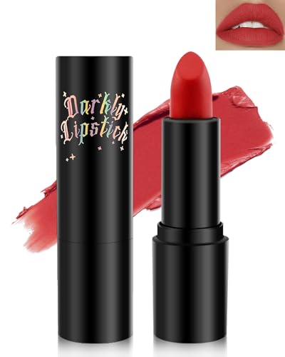 Lippenstift Rot Matt, Hoch Pigmentiert Matte Nude Lipstick, Lang Anhaltender Weiche Samtige Feine Textur Lippenstifte, Kussechter Wasserdichter Lipgloss Für Frauen Party Masquerade Christmas Makeup-03 von LYSdefeu