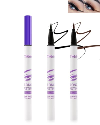 Liquid Eyeliner Bunt Set-2 Farben Schwarz Und Braun Wasserfest Matte Flüssiger Eyeliner, Wischfest Langlebiger Farbmalerei Eyeliner Pen Für Den Täglichen Gebrauch Frauentag Muttertag Make Up-1+2 Liquid Eyeliner Bunt Set-2 Farben Schwarz Und Braun Wasserfest Matte Flüssiger Eyeliner, Wischfest Langlebiger Farbmalerei Eyeliner Pen Für Den Täglichen Gebrauch Frauentag Muttertag Make Up-1+2 von LYSdefeu