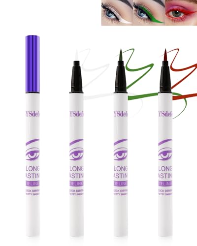 Liquid Eyeliner Bunt Set-3 Farben Weiß Grün Rot Wasserfest Matte Flüssiger Eyeliner, Wischfest Langlebiger Farbmalerei Eyeliner Pen Für Den Täglichen Gebrauch Frauentag Muttertag Make Up-3+6+7 Liquid Eyeliner Bunt Set-3 Farben Weiß Grün Rot Wasserfest Matte Flüssiger Eyeliner, Wischfest Langlebiger Farbmalerei Eyeliner Pen Für Den Täglichen Gebrauch Frauentag Muttertag Make Up-3+6+7 von LYSdefeu